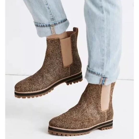 Madewell Shoes - Madewell The Ivy Calf Skin Leopard Print Lug Sole Chelsea Boot Size 9 MA428 NWOB